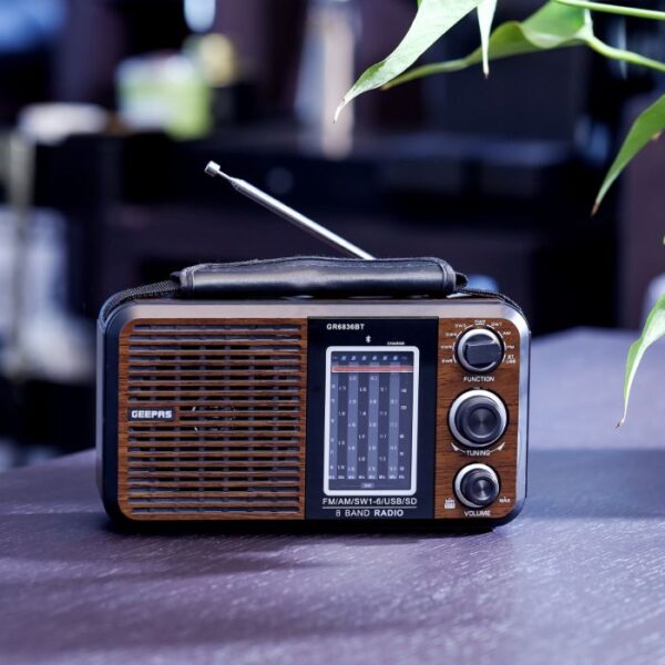 Geepas Rechargeable FM/AM/SW - USB/SD Radio GR6836