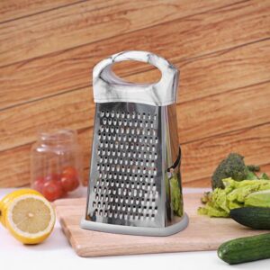 Royalford 4 Side Stainless Steel Grater with Marble Handle RF9549