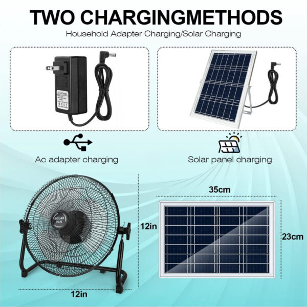 2 in 1 Solar Fan 15W