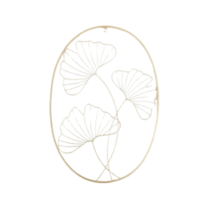 Everly -Oval Ginko Leaves Metal Decor