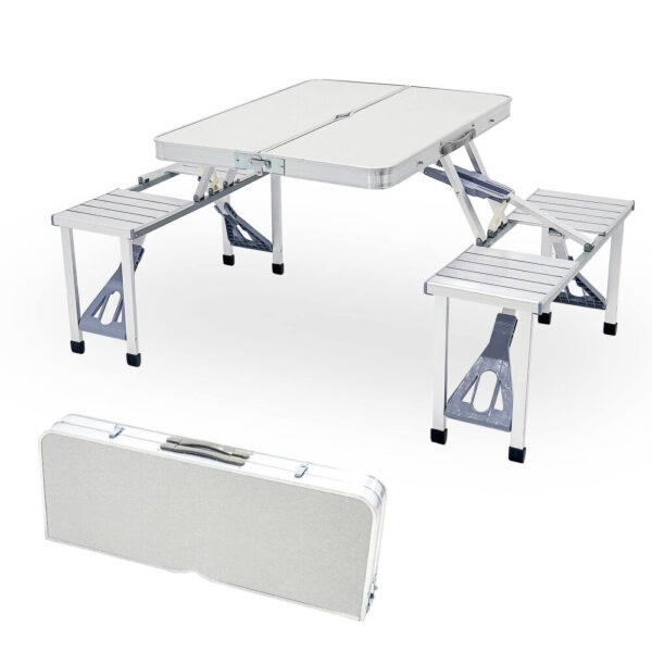 Aluminum Folding Table with Chair (120x60x70cm)